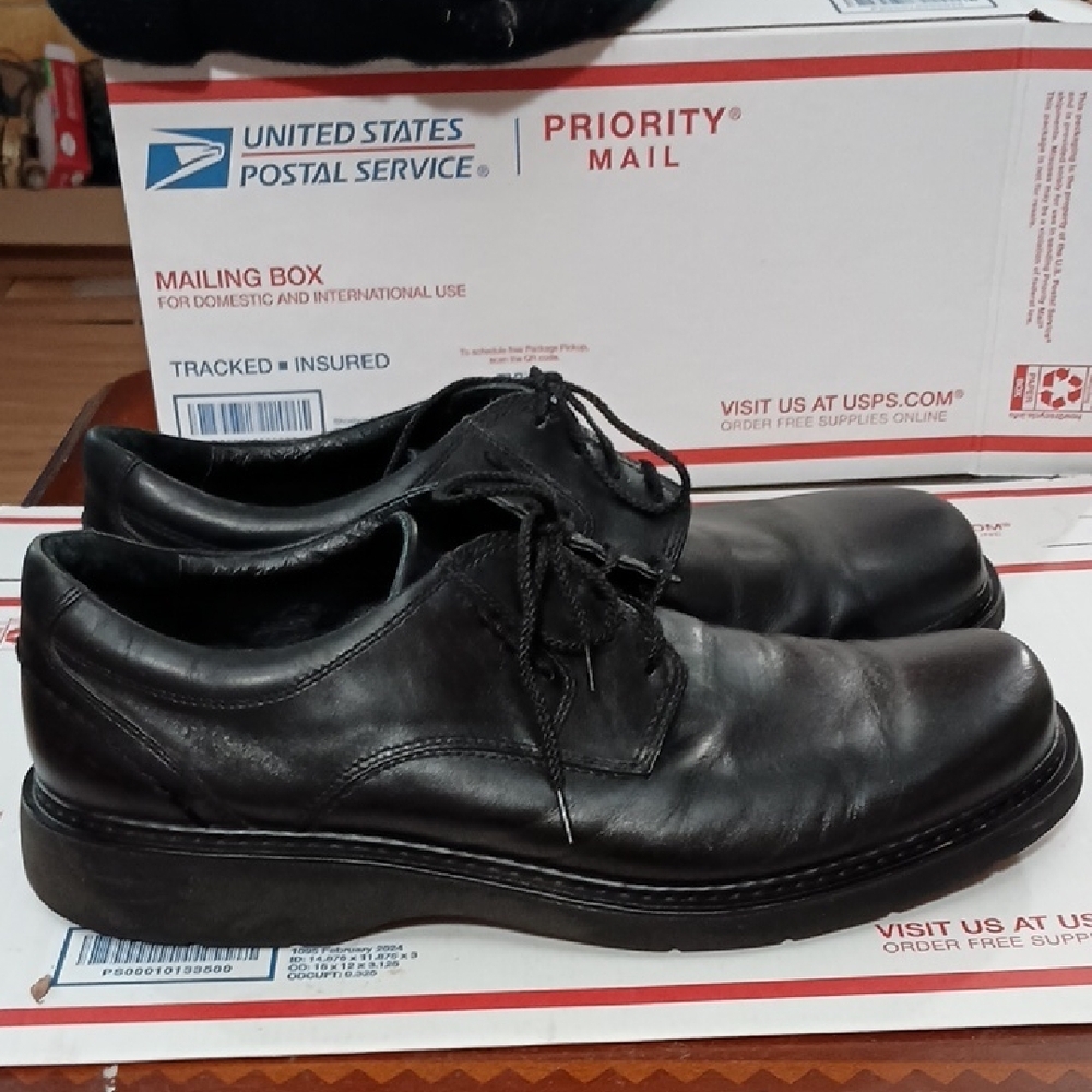 Clarks 71621 Men's Black Leather Shoes Size 13M